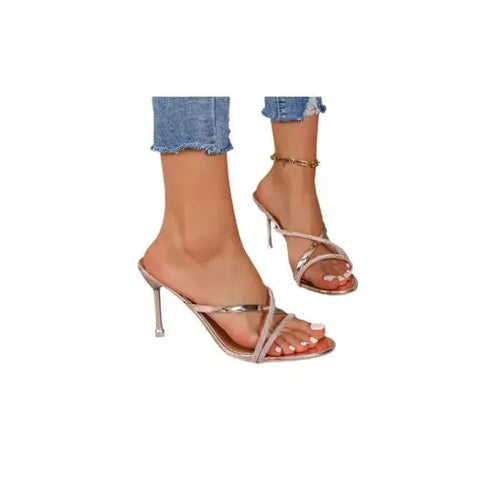 'Betony' Strapless Slip-On Stiletto Heels - Celes Fashion